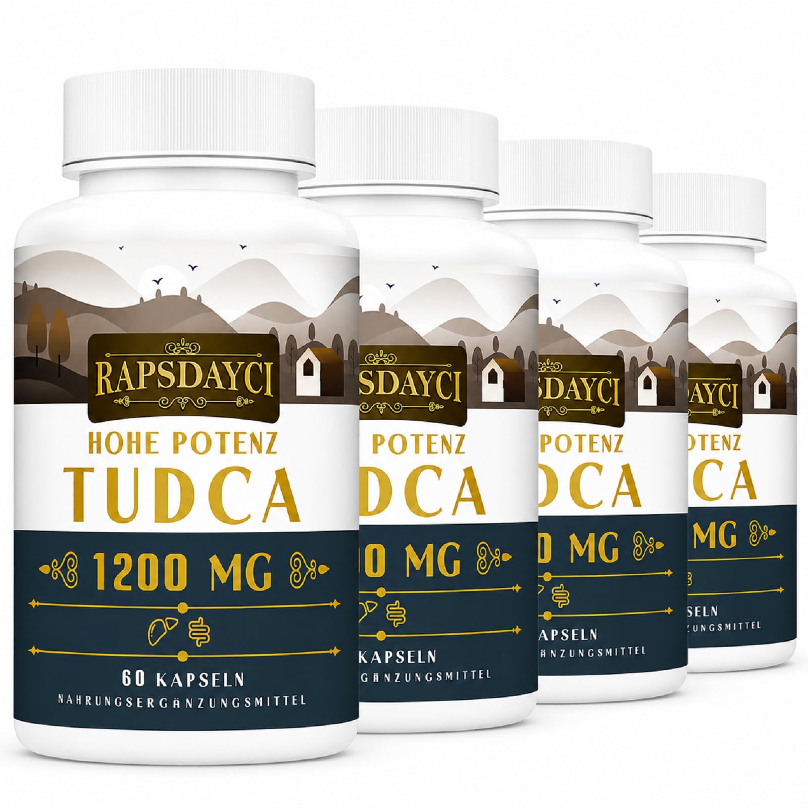 Hohe Potenz TUDCA (1200 mg pro Portion), 240 Kapseln - Tauroursodeoxycholsäure Gallensalze | Nicht-GVO, Glutenfrei