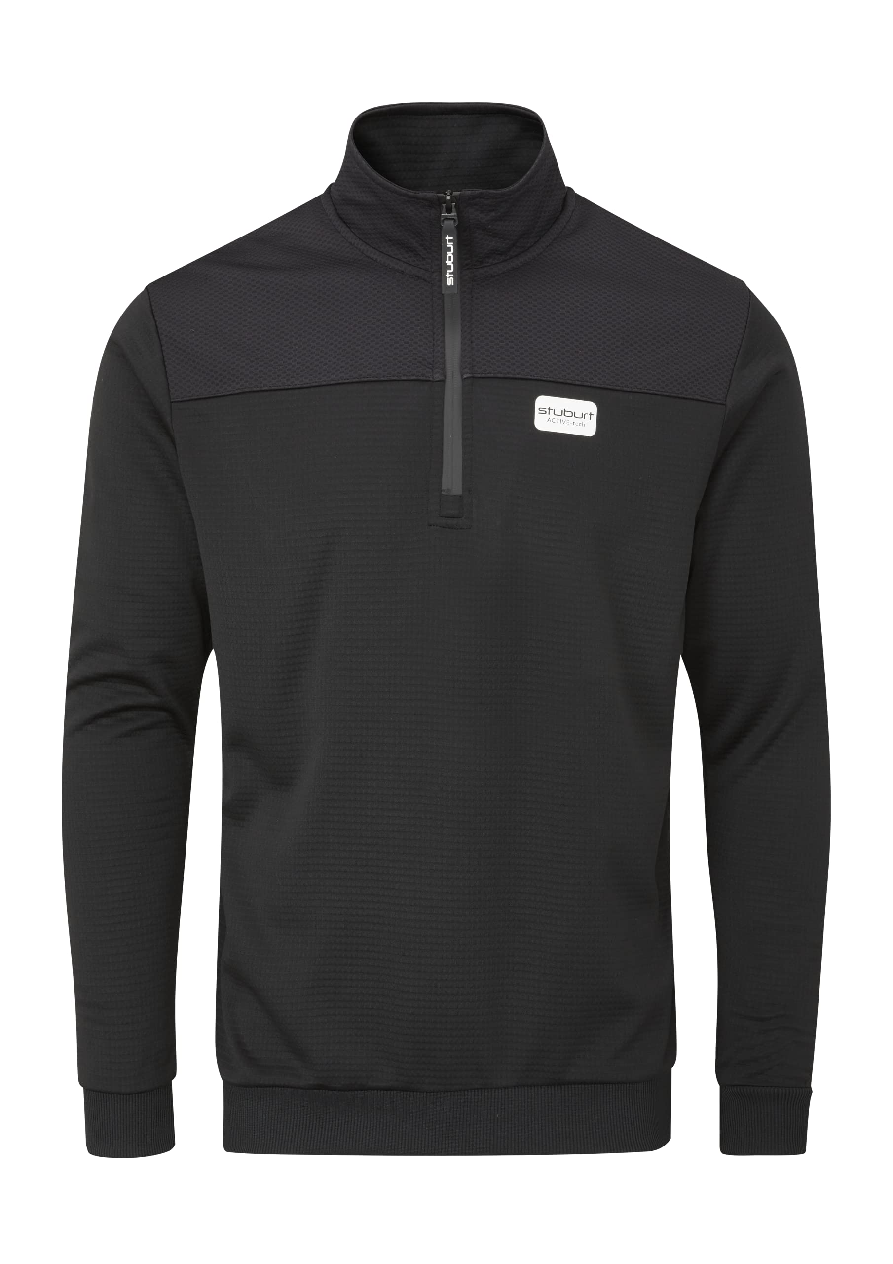 Stuburt Active-Tech Zip Neck Top, Black, Small