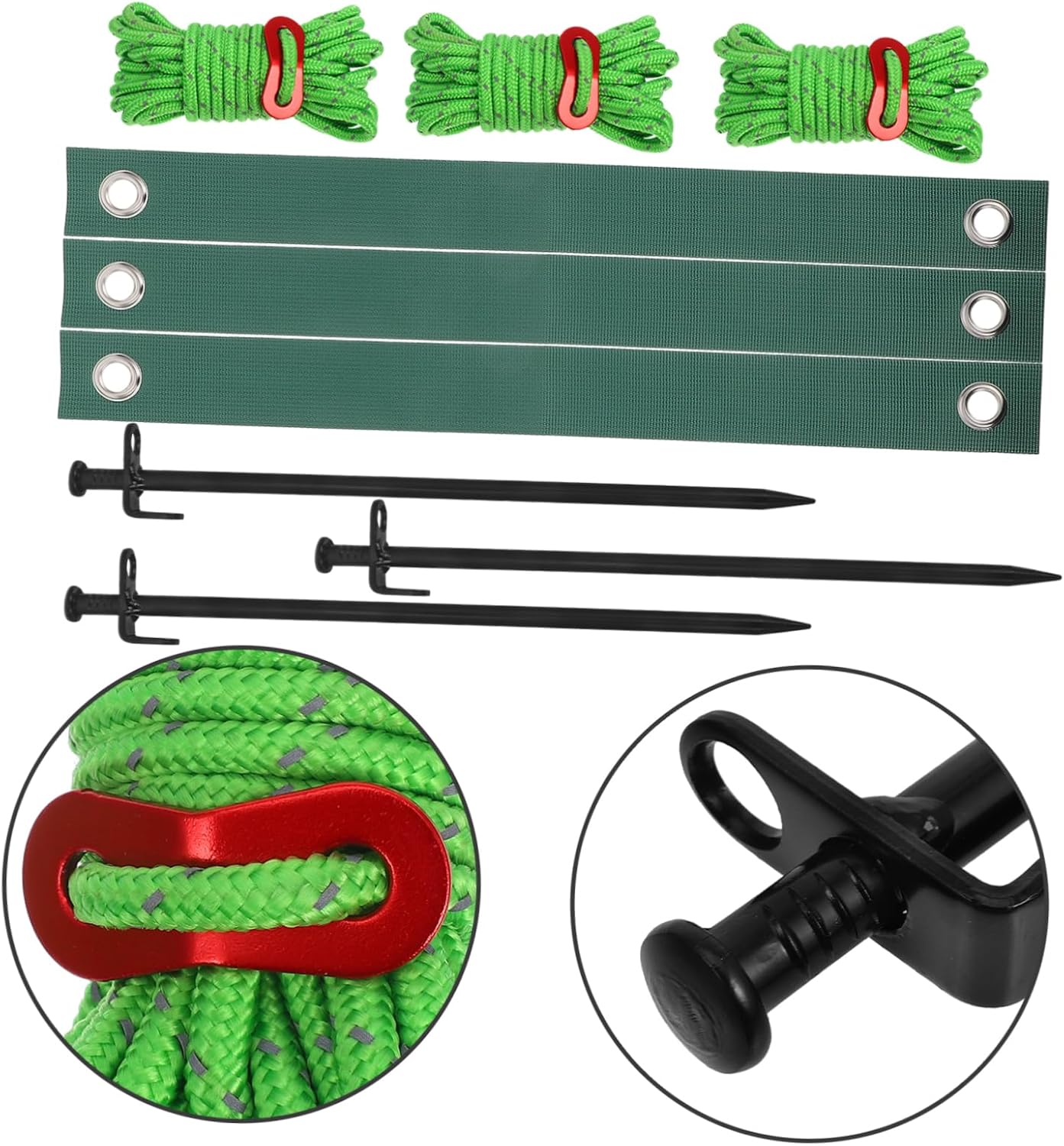 Hemoton 3pcs Heavy Duty Tree Support Kit Tree Straps and Metal Stakes for Set with Anchoring Rope Protective Bark Wraps for