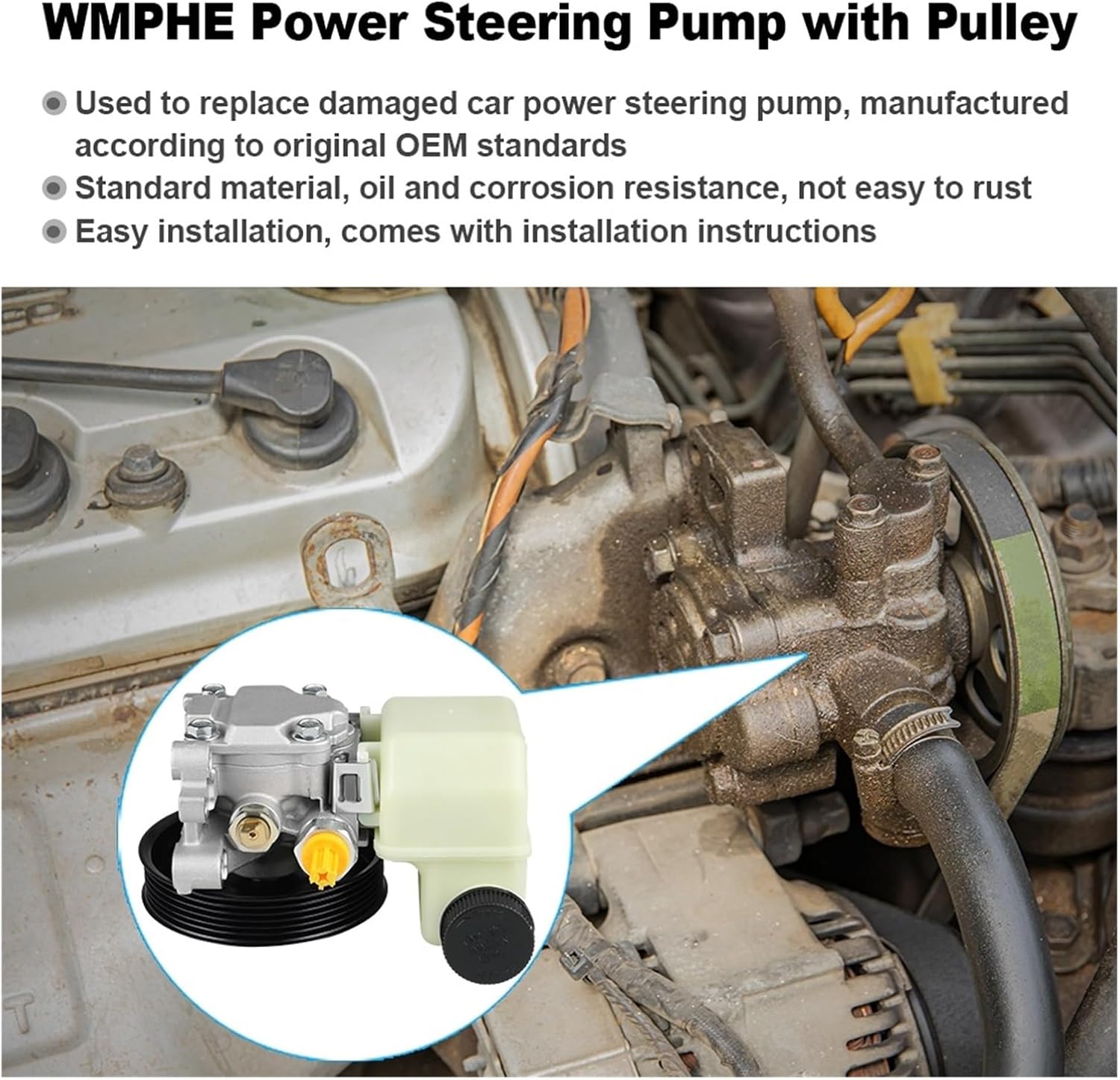 Compatible For Mazda CX-7 2.3L-2007-2012 Power Steering Pump 21-5495 56100-R40-305 EG2132600A BGJ6E-32-600B EG2132650C EG21-32-600A B