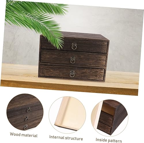 Miniatura 5 de Operitacx Cajón de mesa de madera maciza, organizador de utensilios, cajones de almacenamiento para cajones, cajones de almacenamiento apilables,