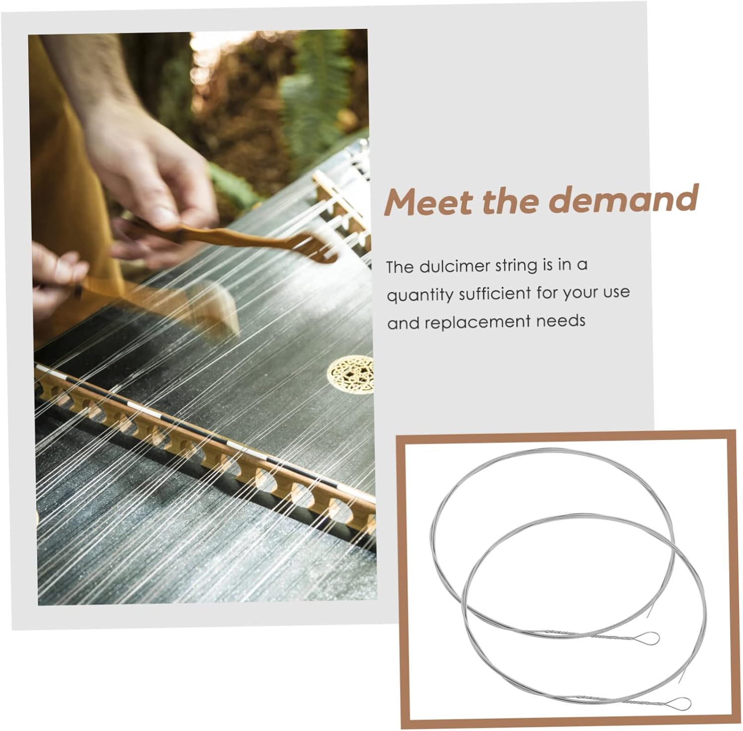 2pcs Dulcimer Steel String Replacement Strings for Hammered Dulcimer Instrument