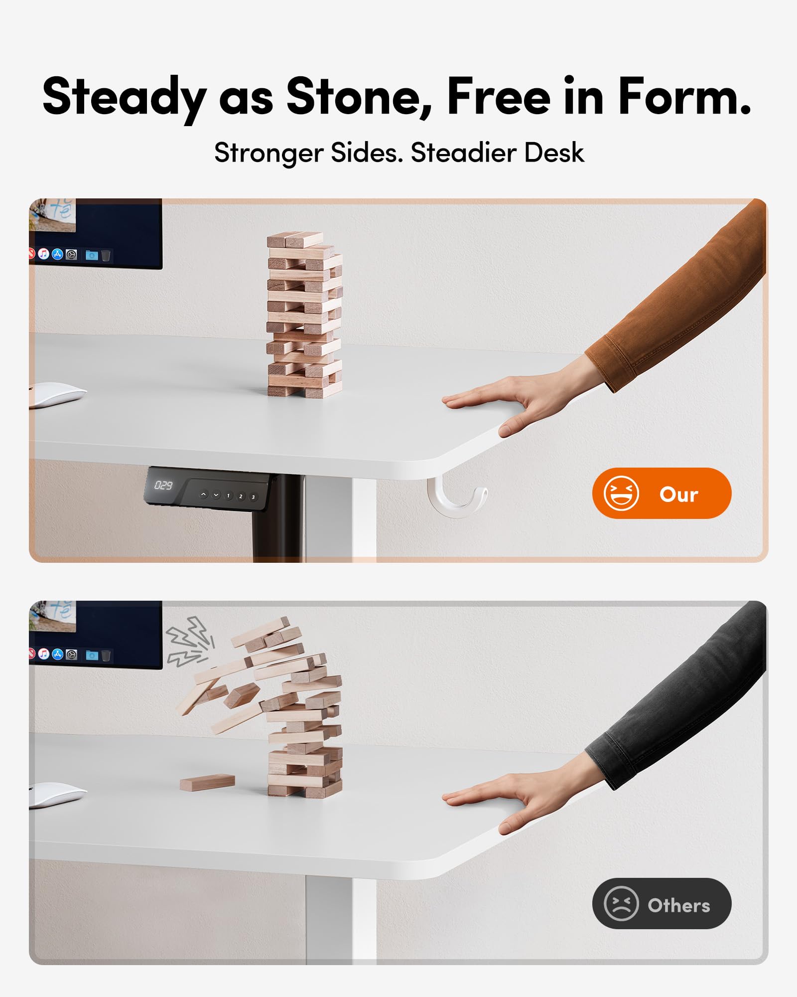 FEZIBO Electric Standing Desk Adjustable Height 40 x 24 Inch Sit and Stand Desk Home Office Desk Ergonomic — view 4