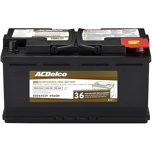 ACDelco Gold 49AGM 36 Month Warranty AGM BCI Group 49 Battery