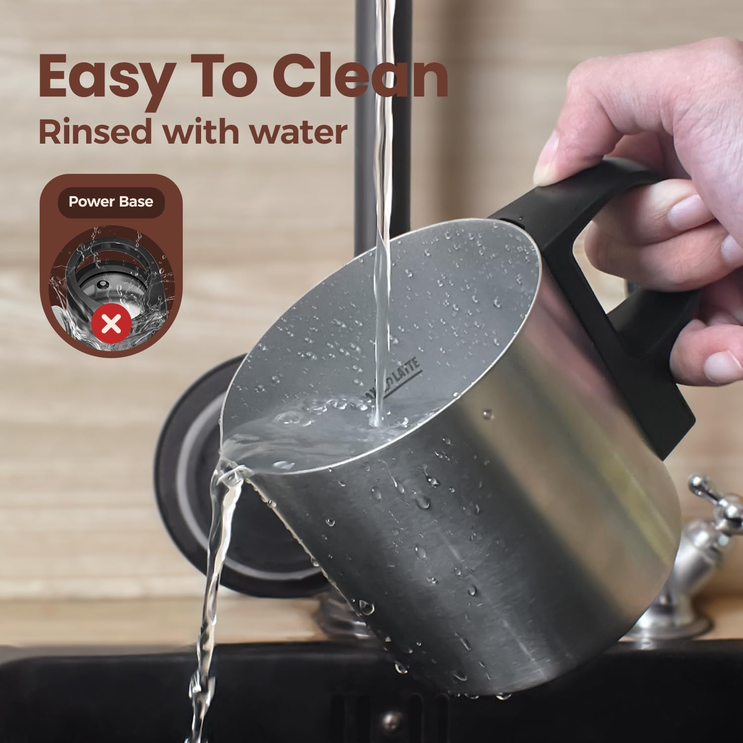 Espumador de leche, vaporizador eléctrico, máquina automática de espuma de capuchino caliente y frío 4 en 1, calentador de leche de 12.5 onzas para latte, macchiato, acero inoxidable