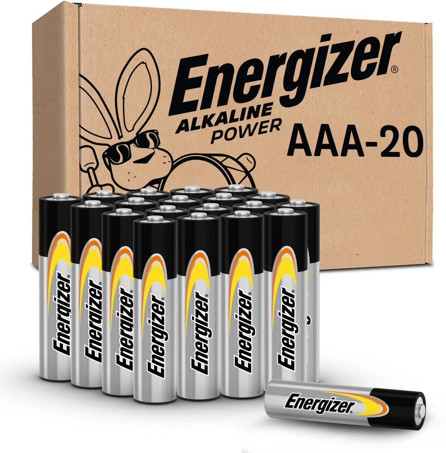 Alkaline Power AAA Batteries, 20 Count, Long-Lasting Triple A Batteries, Suitable for Everyday Electronics and Emergency Gear