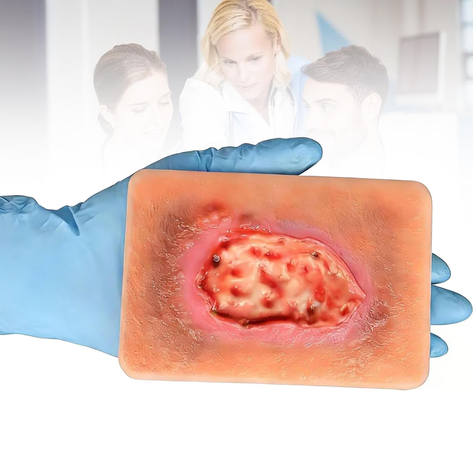 Skin Wound Model, Realistic Anatomy Simulator for Nursing Training, Training Kit for Evaluation of Dry and Wet Wounds for Students, A