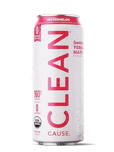 Miniatura 10 de Zero Calorie Cherry Lime Organic Sparkling Yerba Mate Tea - Cero Azúcar, Cero culpa, (160 mg de cafeína), latas de 16 oz, paquete de 12  CLEAN CAUSE