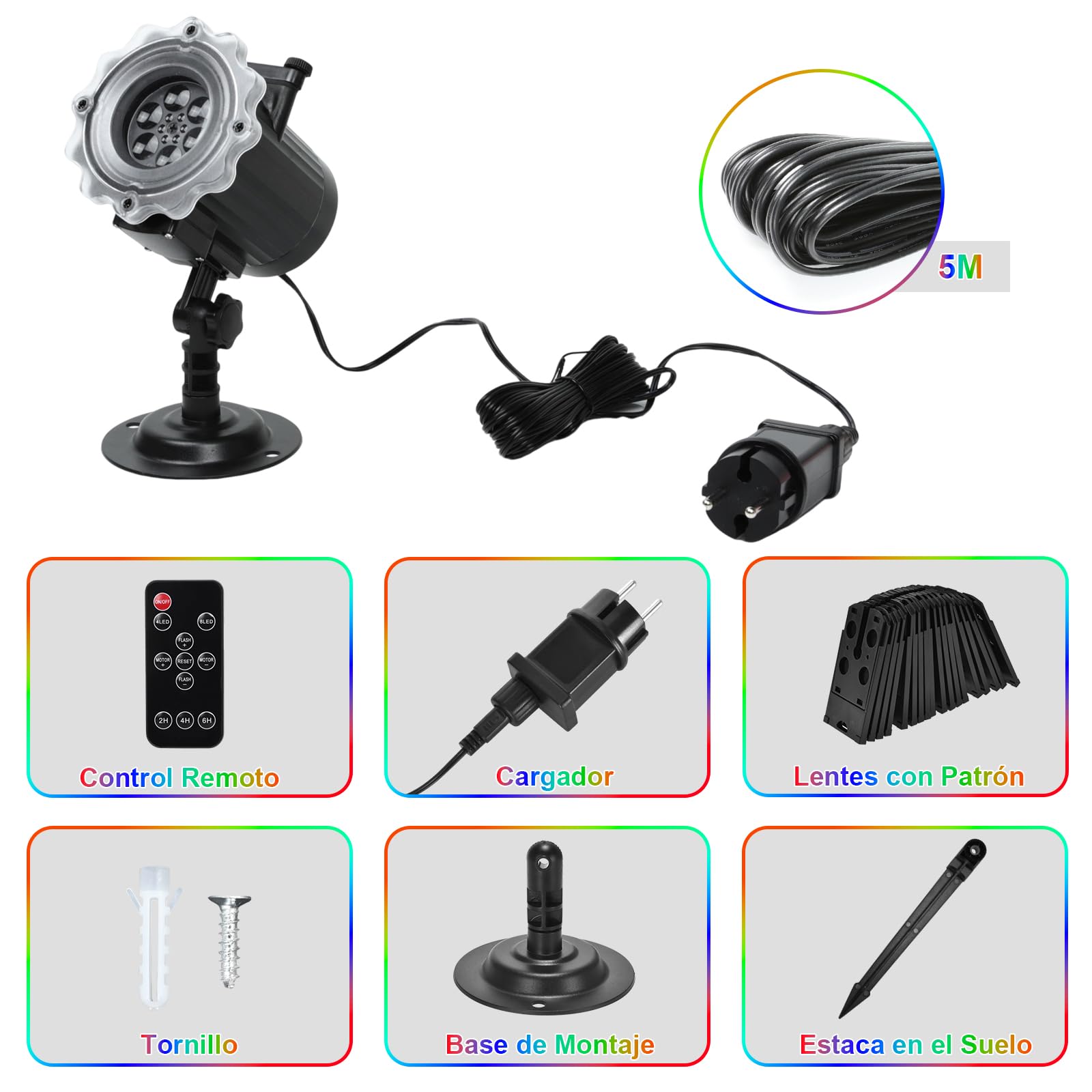 Proyector Navidad y Halloween Exterior Interior, 12 HD Patrones LED Luces de Proyector Navidad Luz Lámpara de Proyección IP65 Impermeable con Control Remoto para Fiestas, Jardines, Patios