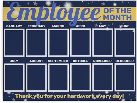 Star Employee Display Art Poster of The Month 1 Canvas Wall Art Poster Print Picture Paintings for Living Room Bedroom Office Decoration, Canvas Poster Art Gift for Family Friends.32x24inch80x60cm