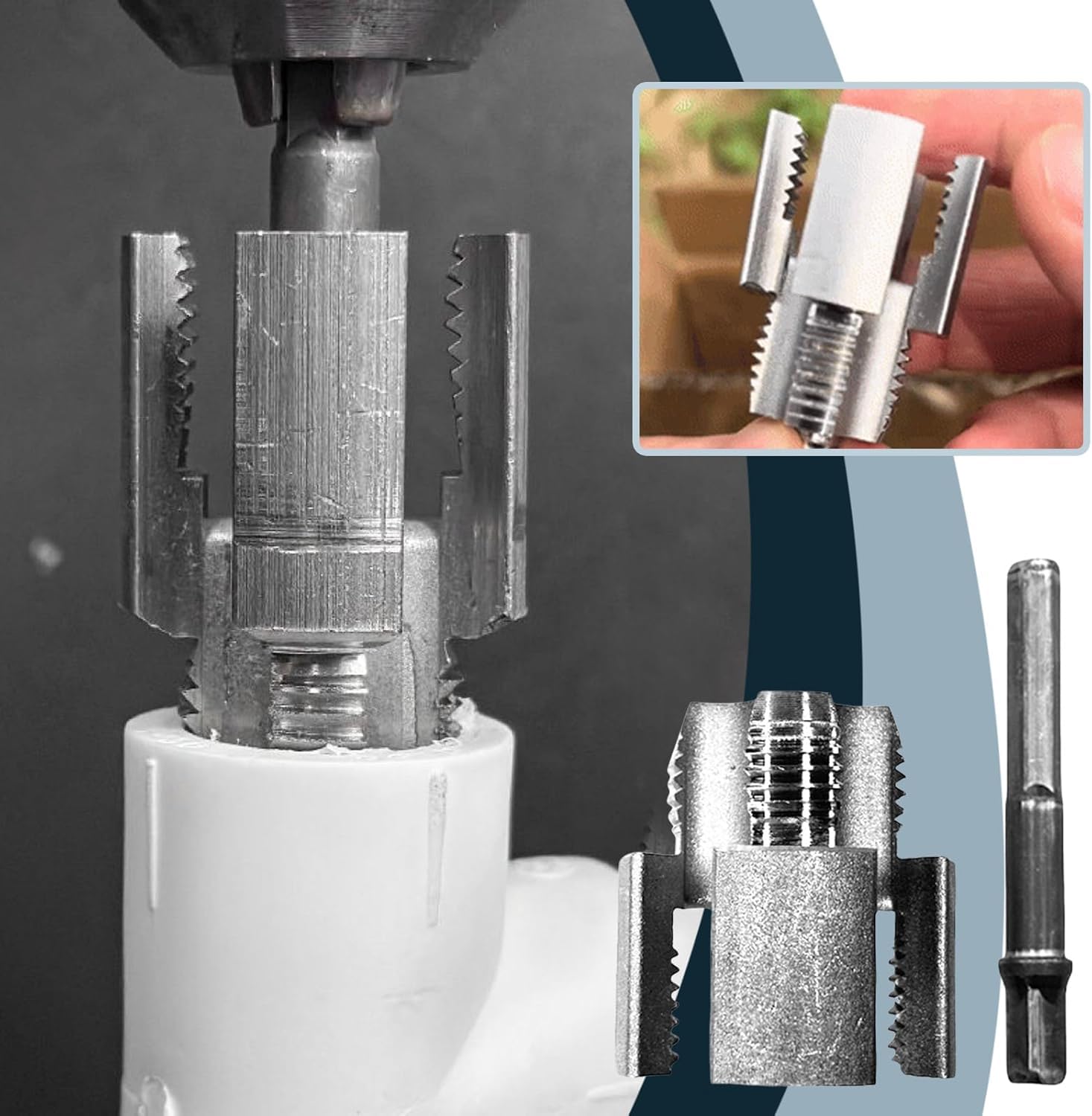 Pipe Threader Kit DN15 DN20 Pipe Threading Tool Hex Shank Mold Internal ...