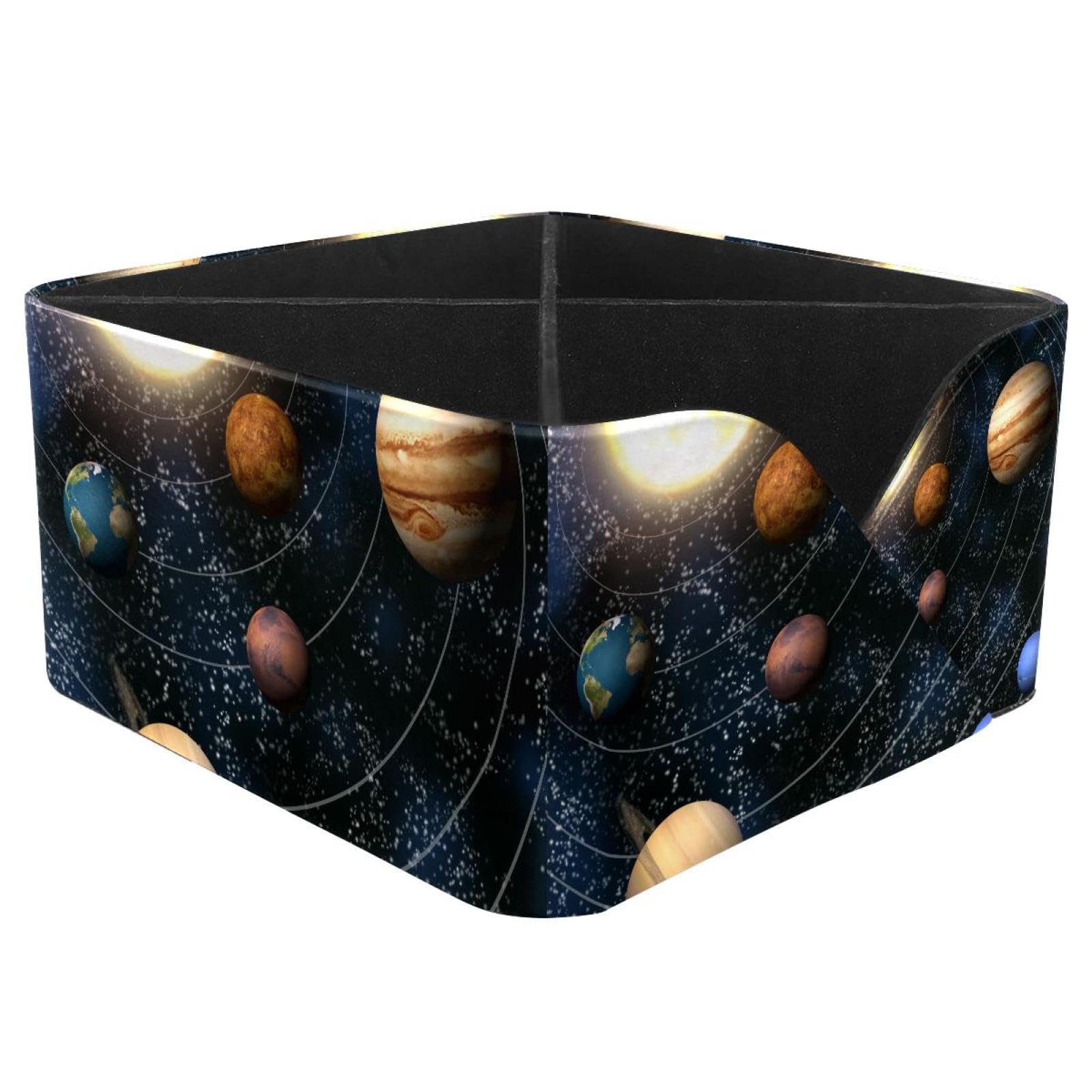 KengjuTesu Milky Way Planets Desktop Organizer Pen Holder, Rectangular Pencil Cup for Office, Study and Makeup Stations