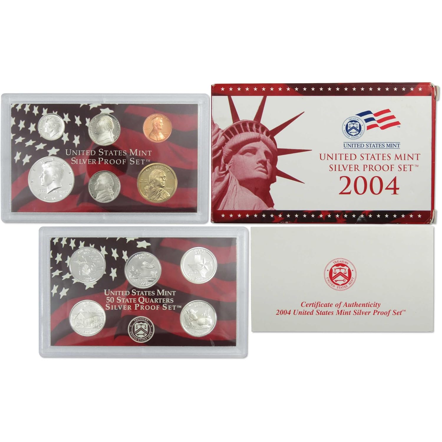 2004 Silver Proof Set U.S. Mint Original Government Packaging OGP COA Thumbnail