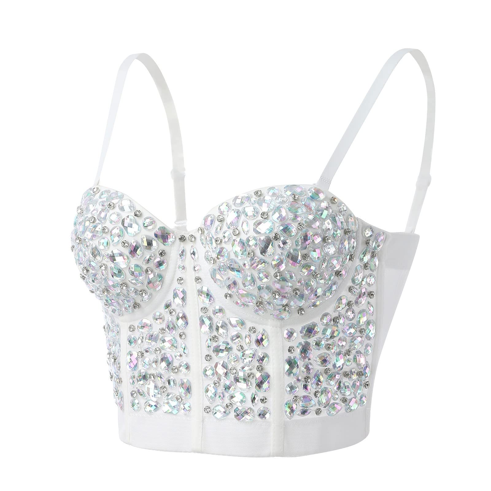 Camiseta sin mangas brillante para mujer, diseño de diamantes de imitación, con tirantes, sin mangas, básica, con tirantes, bonita, brillante, de verano, con lentejuelas, tirantes delgados, camisola