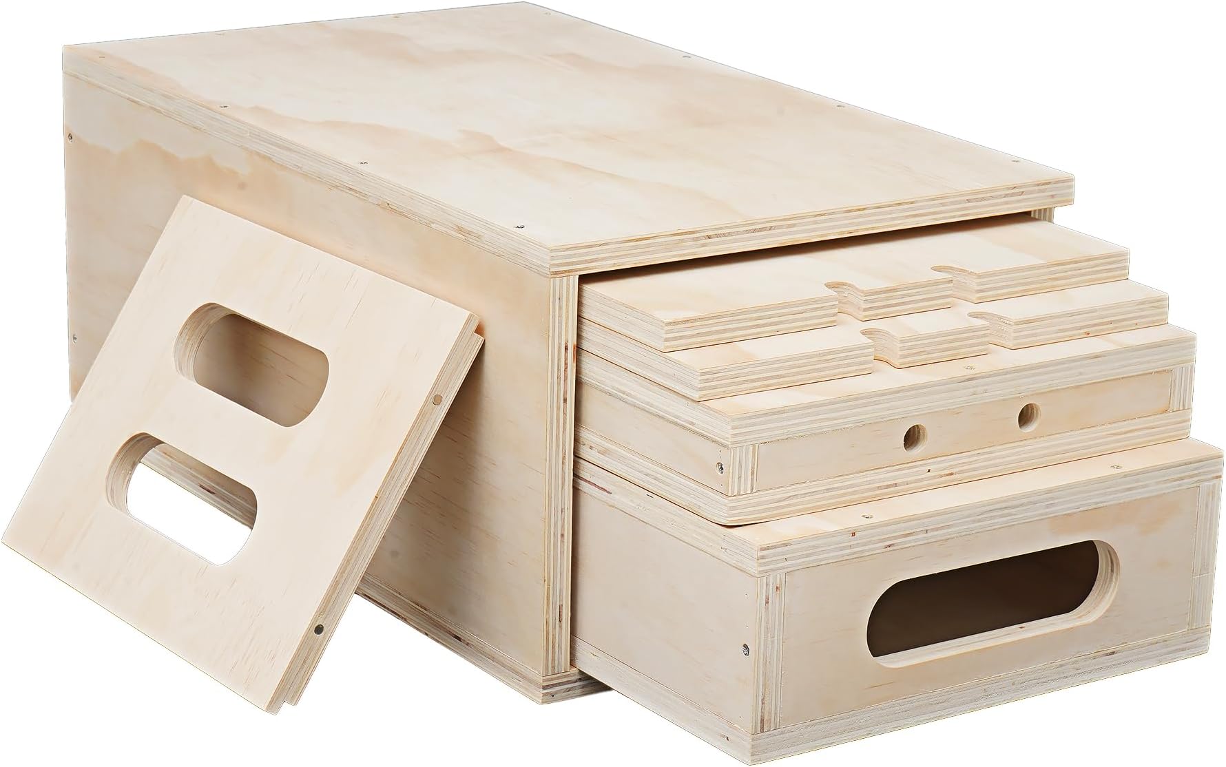MYOYAY Photography Apple Box, Set of 5 Standard Wooden Apple Boxes with Magnetic Lid Multifunctional Wooden Boxes for Supporting Height-Adjusting Photo Studio Film Set and Photography