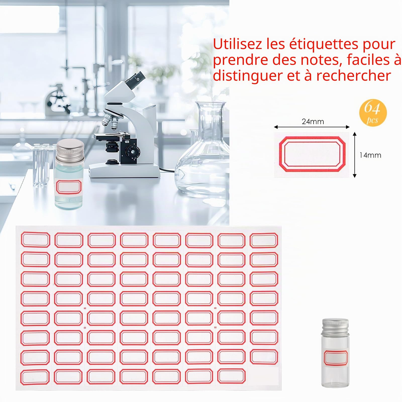 10ml Glass Vials with Screw Caps and Plastic Stoppers, Small Clear Liquid Sample Vial, Leak-Proof Vial, 50PCS