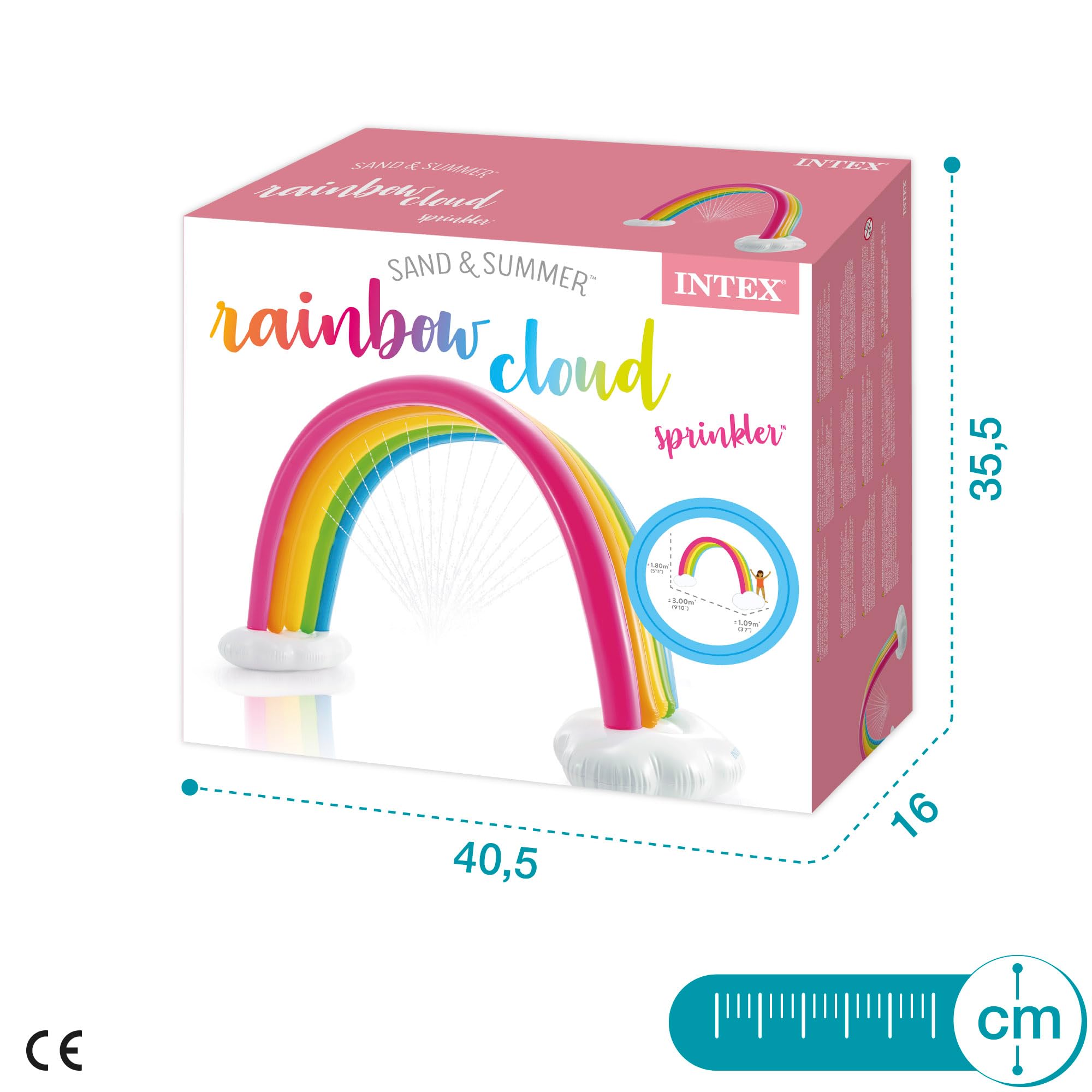 Intex Rainbow Cloud Zraszacz, Wielokolorowy, 3 x 1.09 x 1.8 m