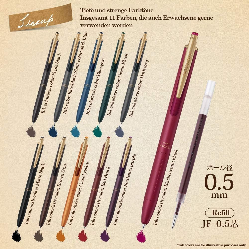 Zebra gel ballpoint pen Sarasa Grand 0.5 mm refill and original seal set (refill (blue grey (P-RJF5-VBGR)) - Image 2