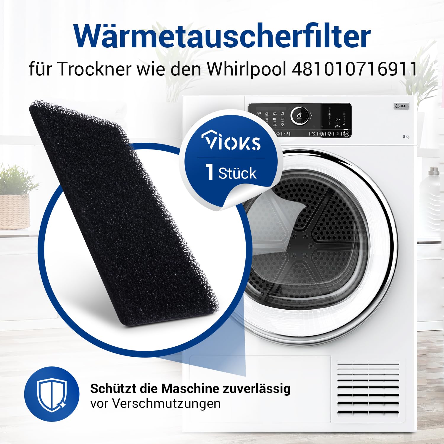 Filtri Ricambio Per Asciugatrici Whirlpool | 2 Pezzi | Compatibili Con TRTrend82A2, TKPrime85A2 E Lavasciuga Bauknecht