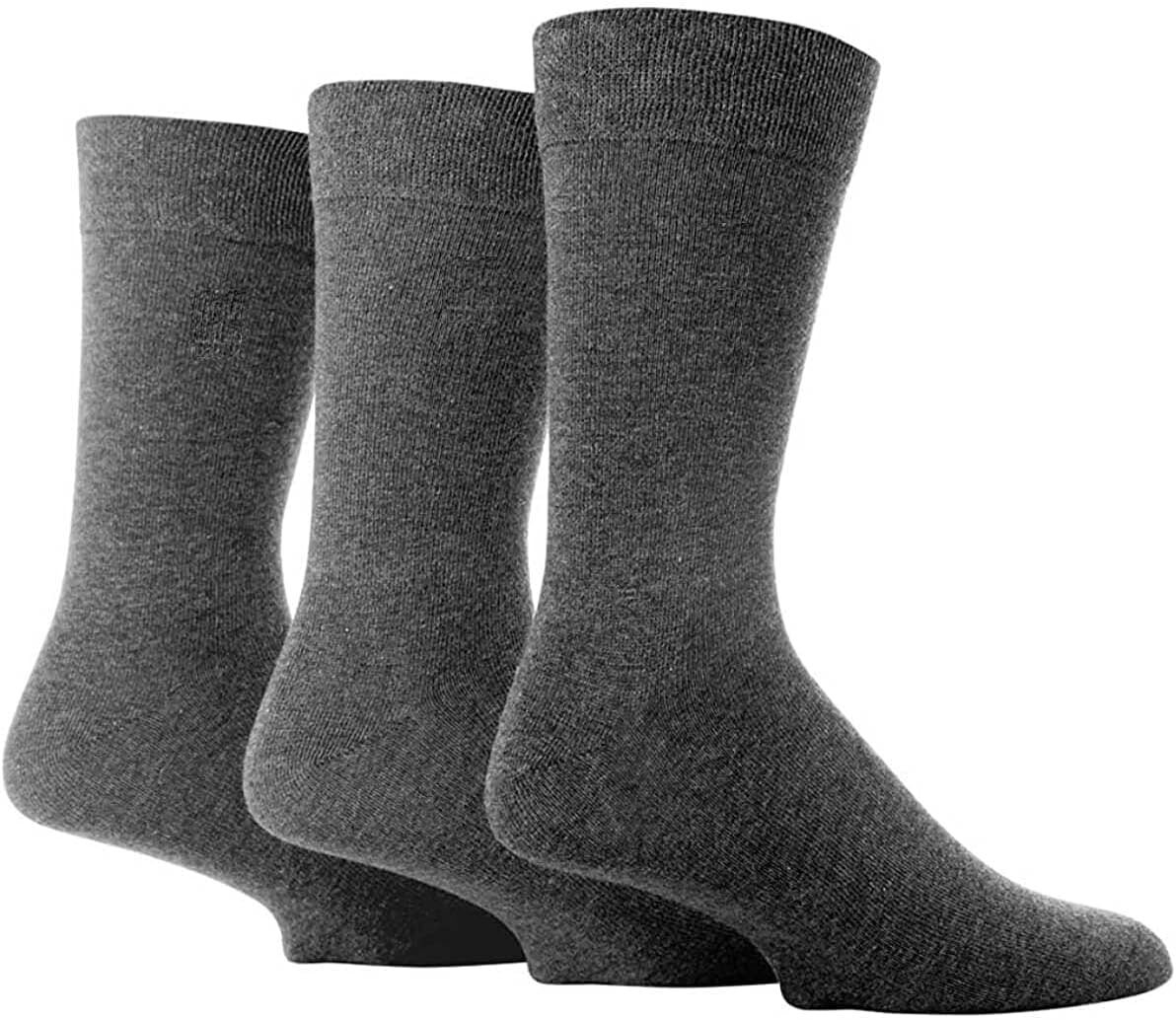 FarahMens Plain Comfort Cuff Socks Pack of 3
