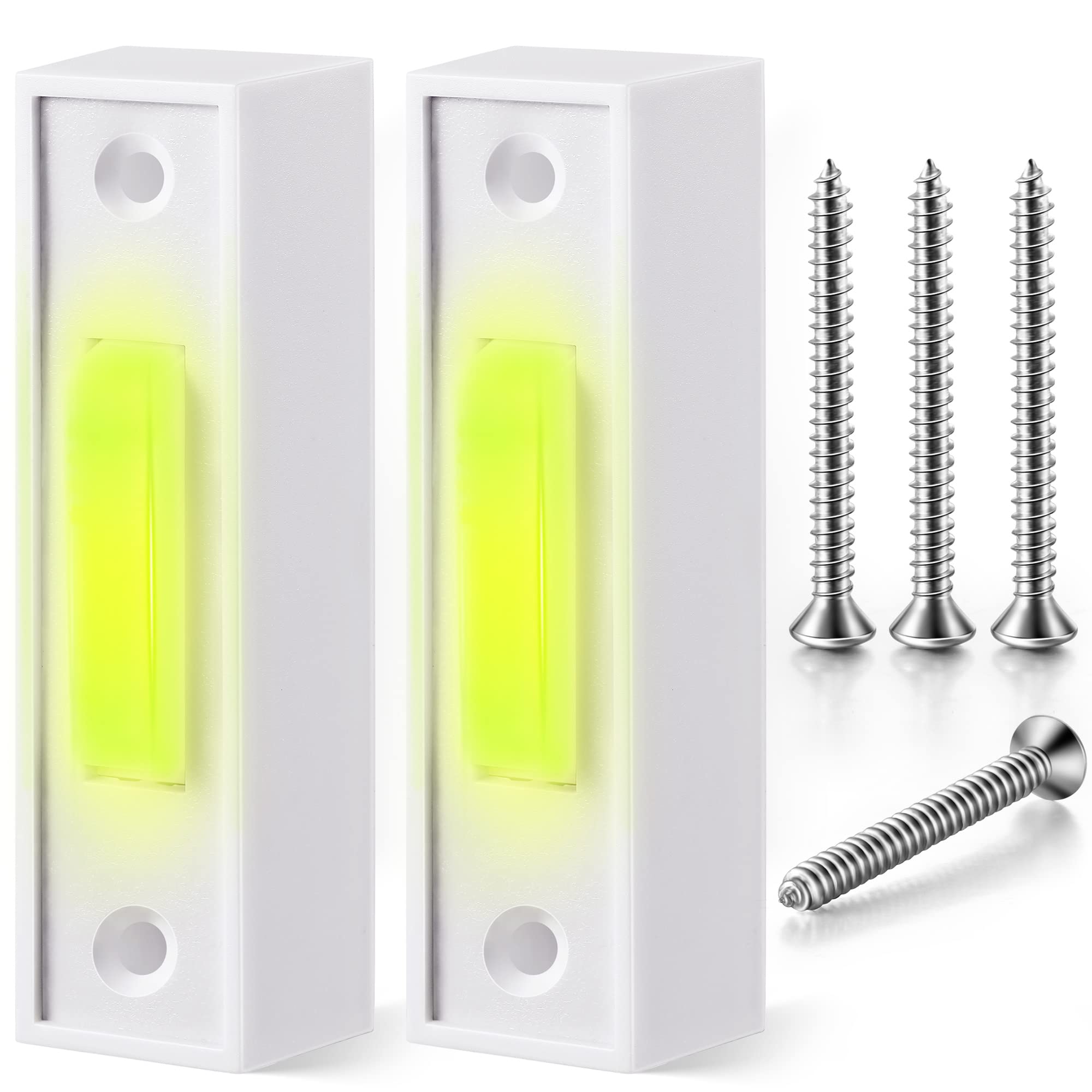 Lighted Doorbell Button, Garage Door Opener Switch with LED Light, 41A4166 Wall Mounted Push to Exit Ringer Button (White,2 Pieces)