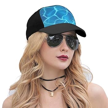 Amazon | [WU33] 水の波 ブルー キャップ 大きいサイズ メンズ