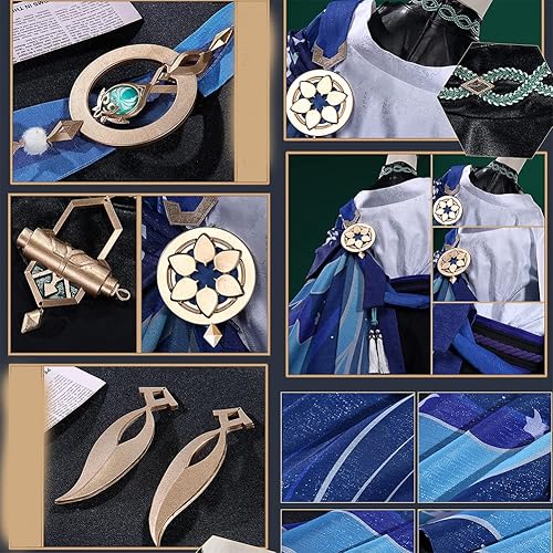 Miniatura 8 de Lioskey Kunikuzushi - Disfraz de cosplay de Scaramouche Wanderer, traje de uniforme de Halloween, traje de carnaval para mujeres y hombres