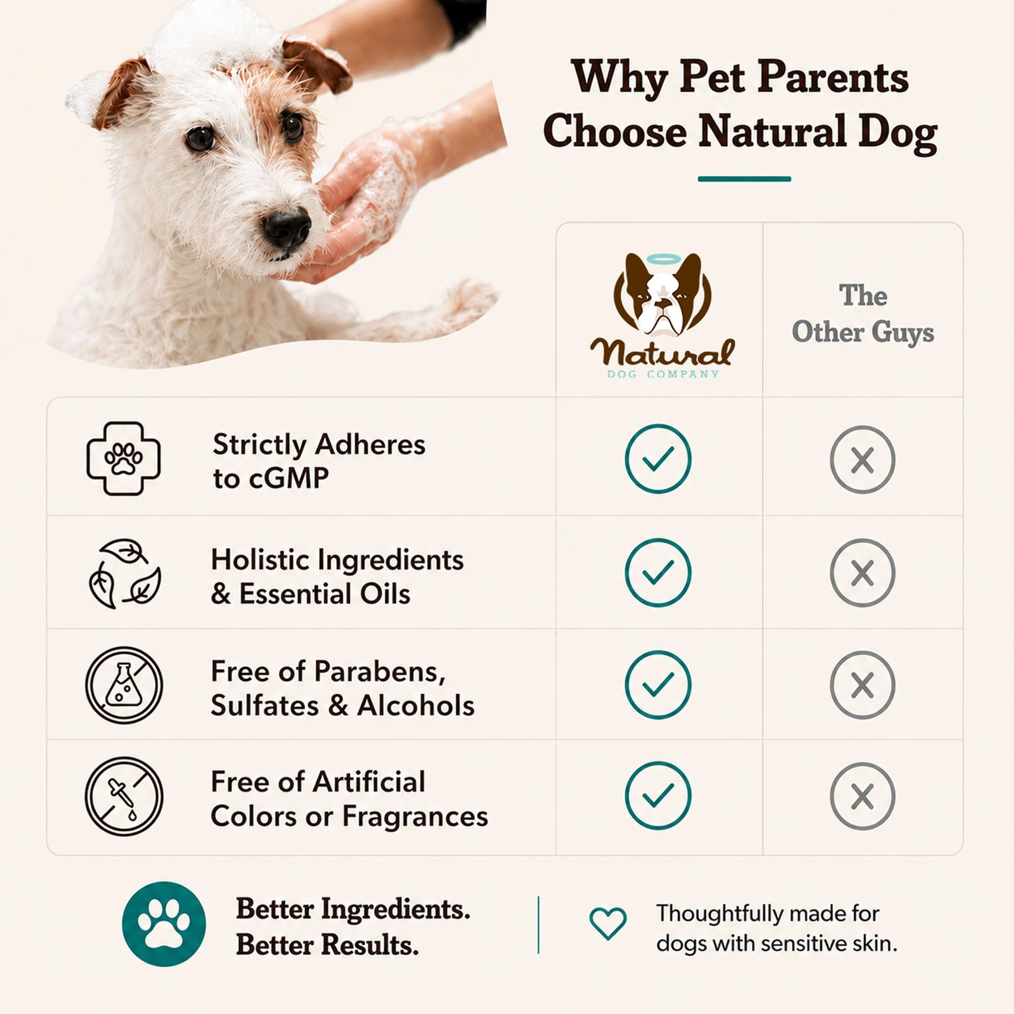 Natural Dog Company Szampon dla psów z płatkami owsianymi i aloesem, oczyszcza, nawilża i łagodzi suchą swędzącą skórę, hipoalergiczny, wszystkie naturalne składniki, butelka 350 ml