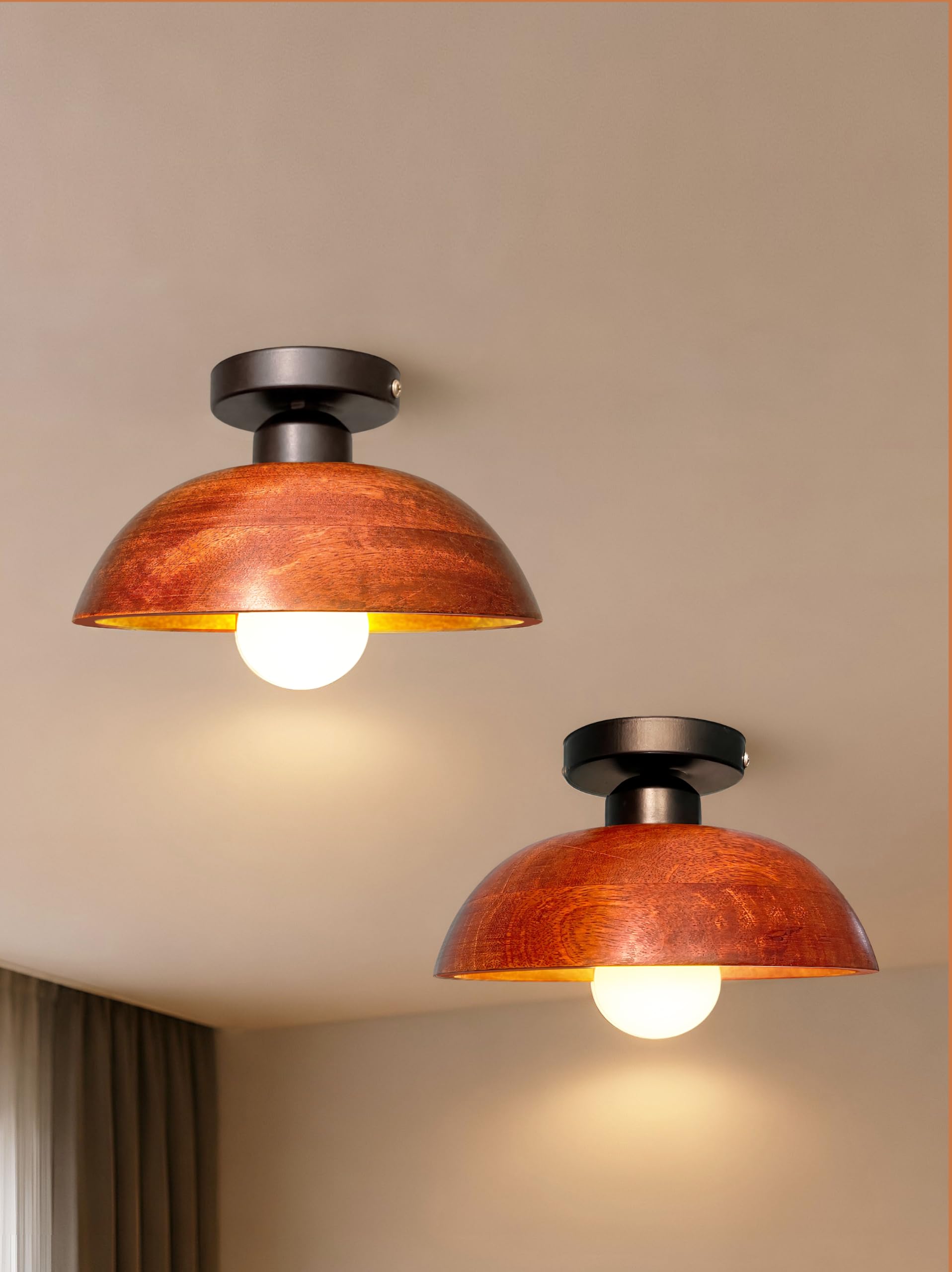 Walnut Wood Ceiling Light - Modern & Rustic -12 Walnut Wood Ceiling Light - Modern & Rustic -12