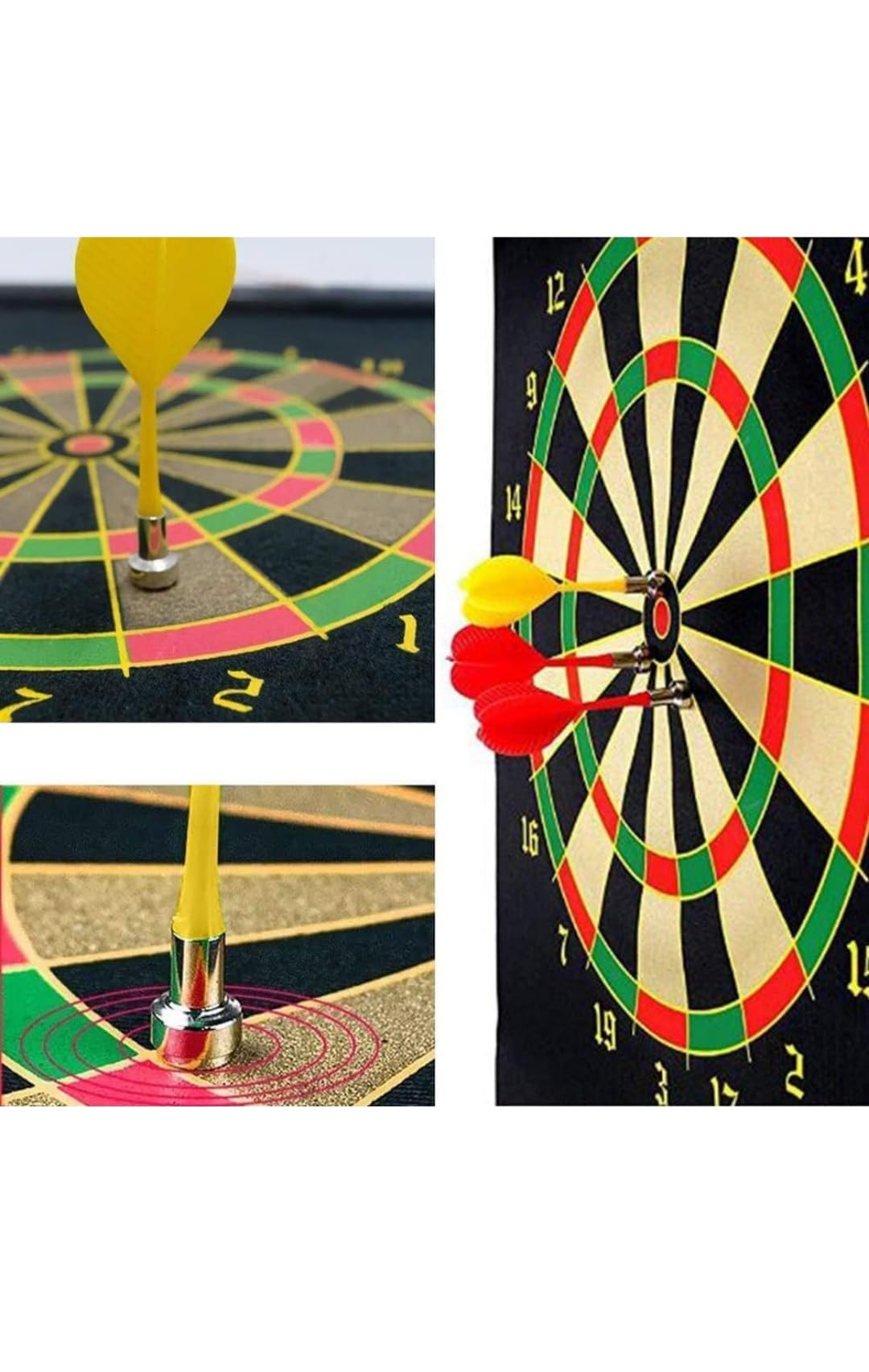 Magnetic Dartboard Double-Sided Board, Rollup Design, 12 inch Red and Yellow