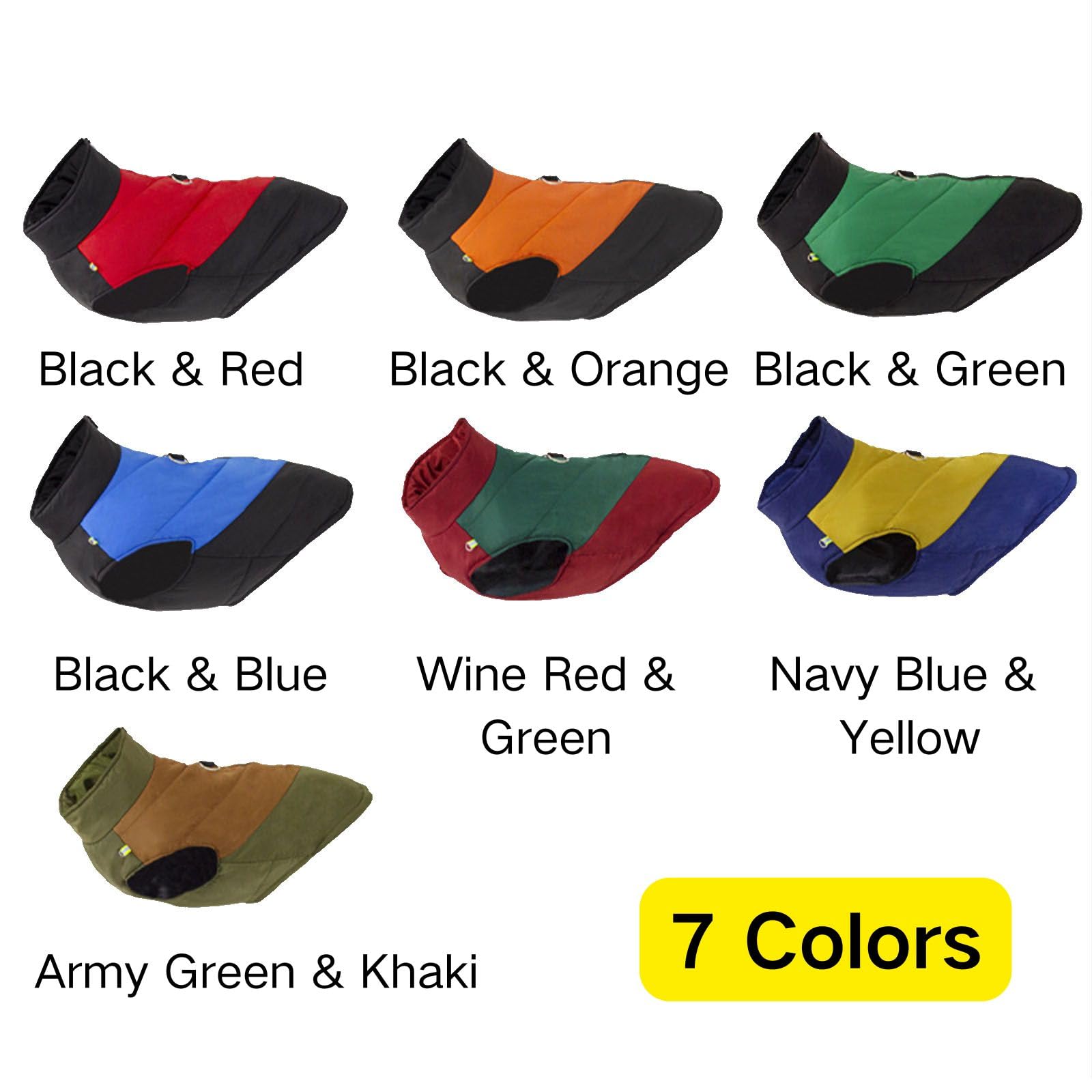 Dog Winter Warm Coat with D-Ring,Slightly Waterproof Pet Color Blocking Jacket Dog Cold Weather Clothing for Small Medium Large Dogs_L(Army Green & Khaki) - Image 3