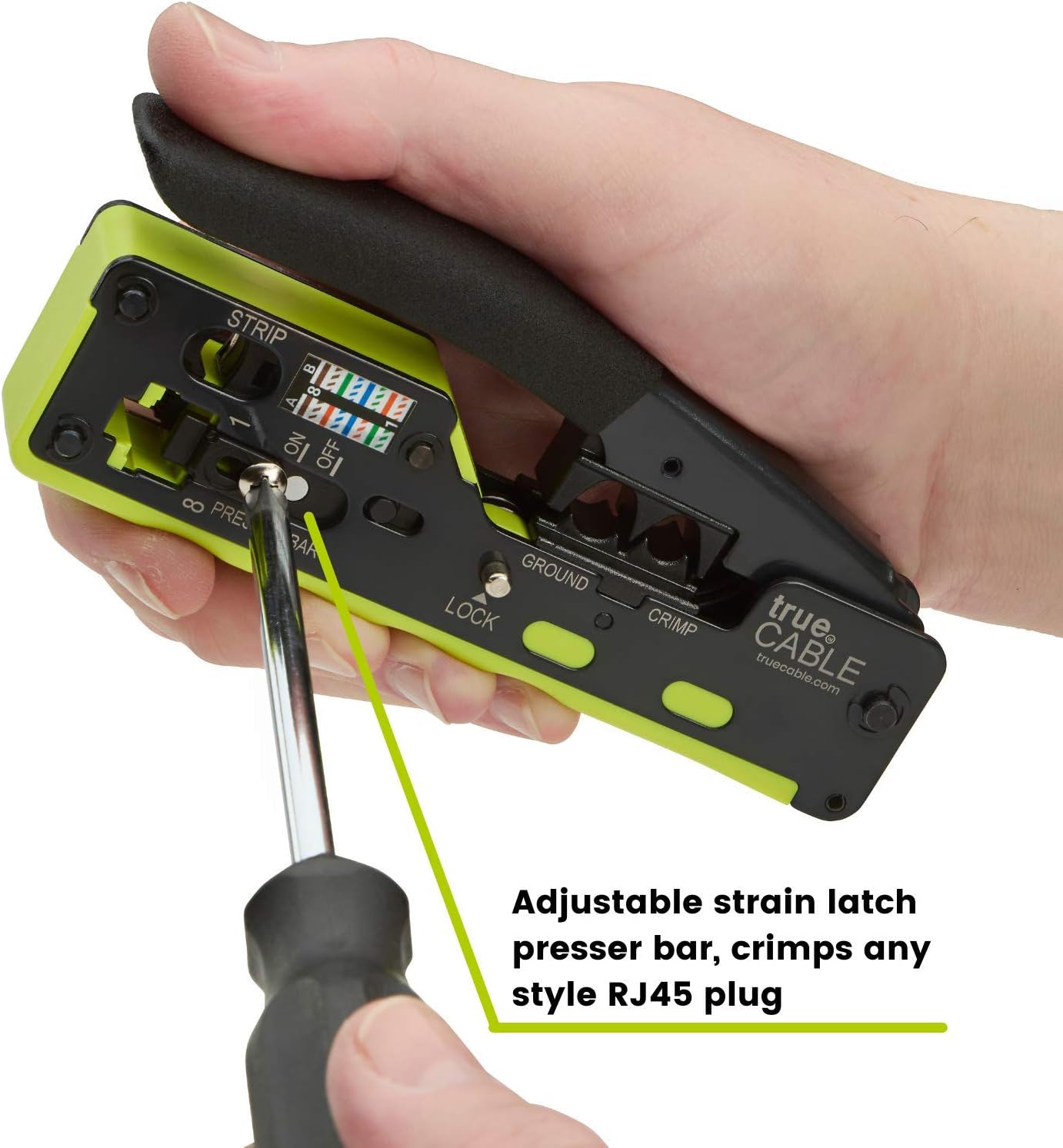 Nеw Dеаl trueCABLE All-In-One Crimp and Termination Tool, Compatible with Cat5e, Cat6, Cat6A Ethernet RJ45 Connectors, Shielded & Unshielded, Pass Through, and Standard Modular Plugs