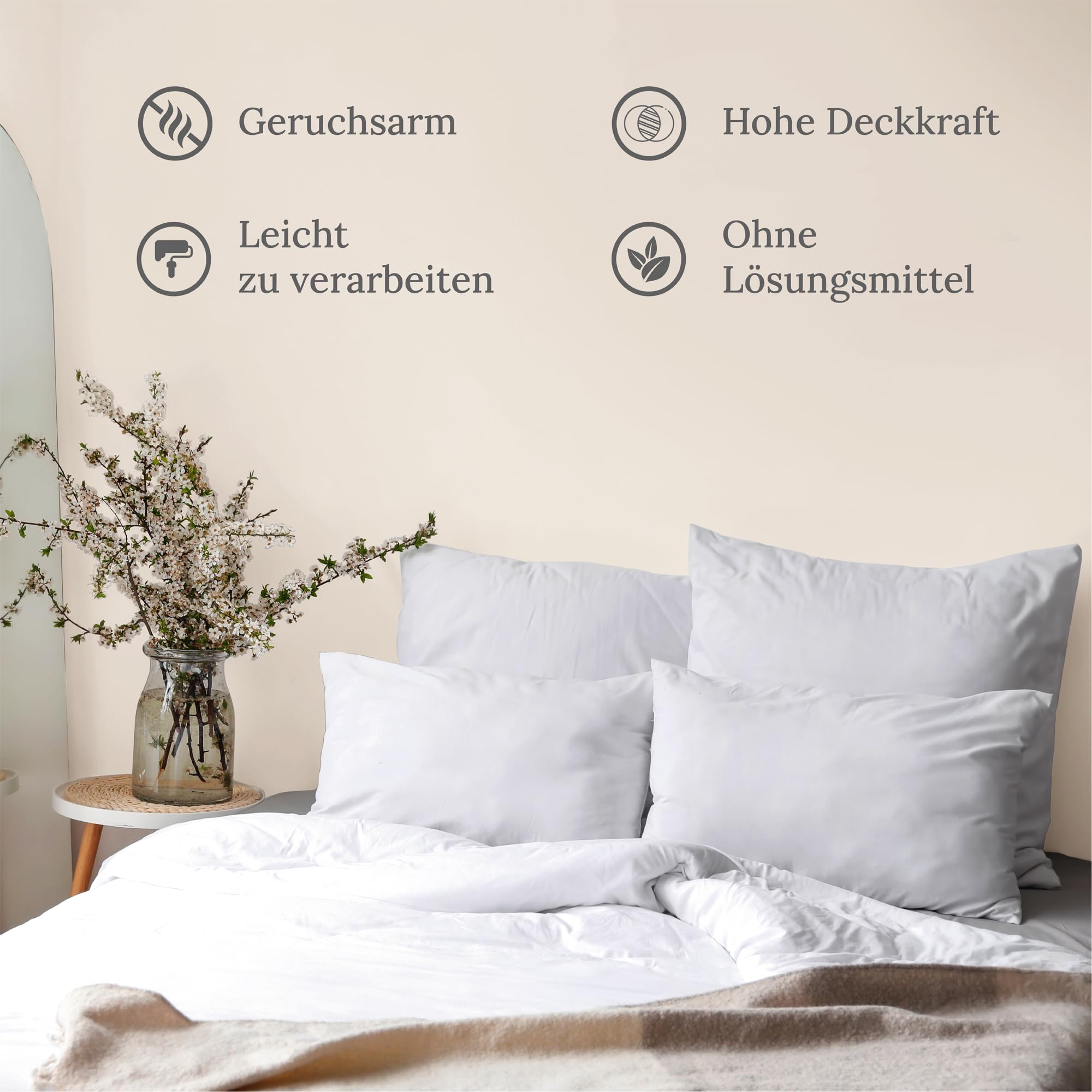 Preismaxx Profiweiß Wandfarbe beige 10L Dispersionsfarbe innen Deckkraftklasse 2 matt