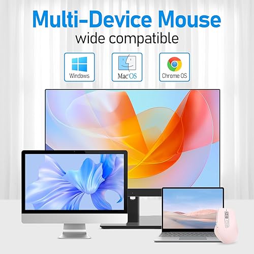 Miniatura 3 de Ratón inalámbrico Bluetooth de desplazamiento lateral con múltiples dispositivos, mouse ergonómico para computadora con desplazamiento volador