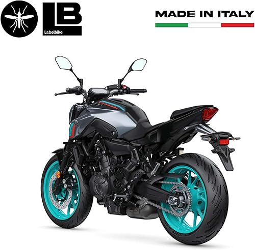 Miniatura 3 de labelbike - Adhesivos 3D para motocicleta, protección y decoración del depósito de combustible en resina compatible con Yamaha Mt-07 2022 - Cyan
