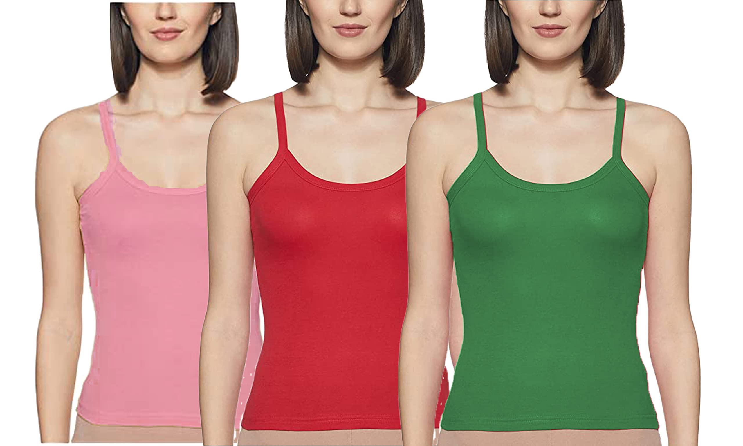 Women's Cotton Camisole Slip Spaghetti Top Innerwear Combo(Pack of 3)-image-30