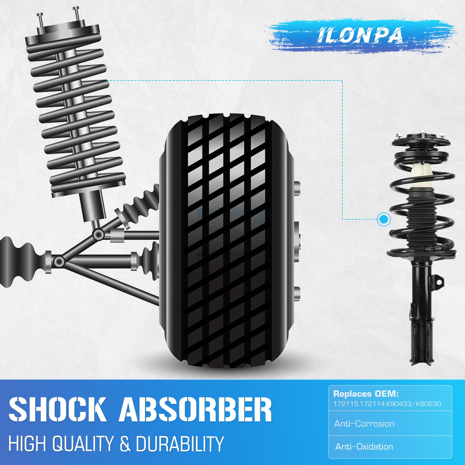 For Honda Odyssey 2005 -2007 Front Struts W/ Coil Spring Assembly Sway Bar Links - View #9