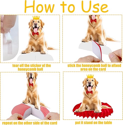 Miniatura 5 de Golden Retriever - Centros de mesa de panal de abeja para decoración de mesa de fiesta de perro, 12 piezas, decoraciones de fiesta de cumpleaños,