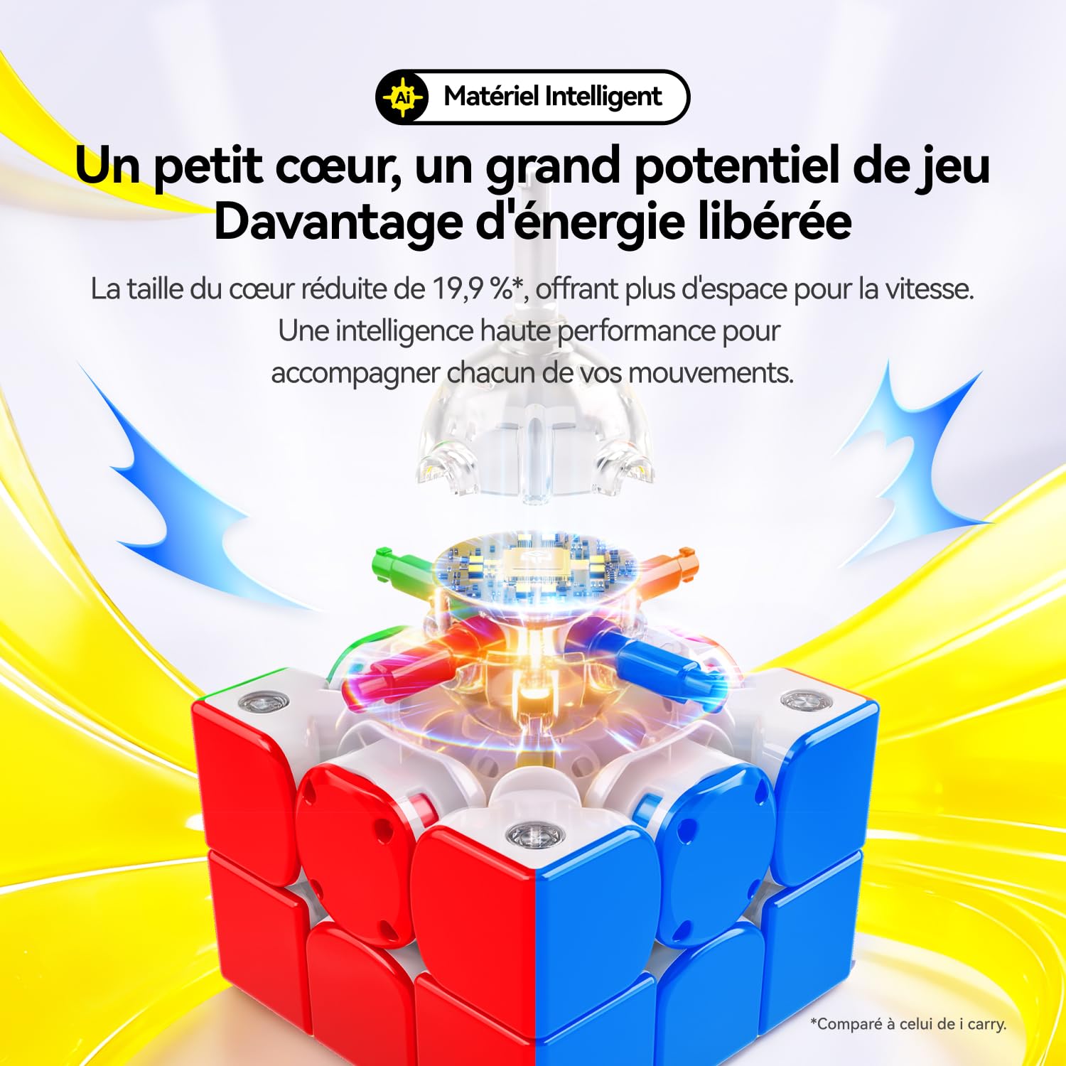 GAN 356 i Carry 4, Speed Cube Connecté Bluetooth 3x3 Magnétique Intelligent Électronique avec Suivi des Mouvements, des Étapes et Minuterie Via Application, Compétitions en Ligne(Version Mat)