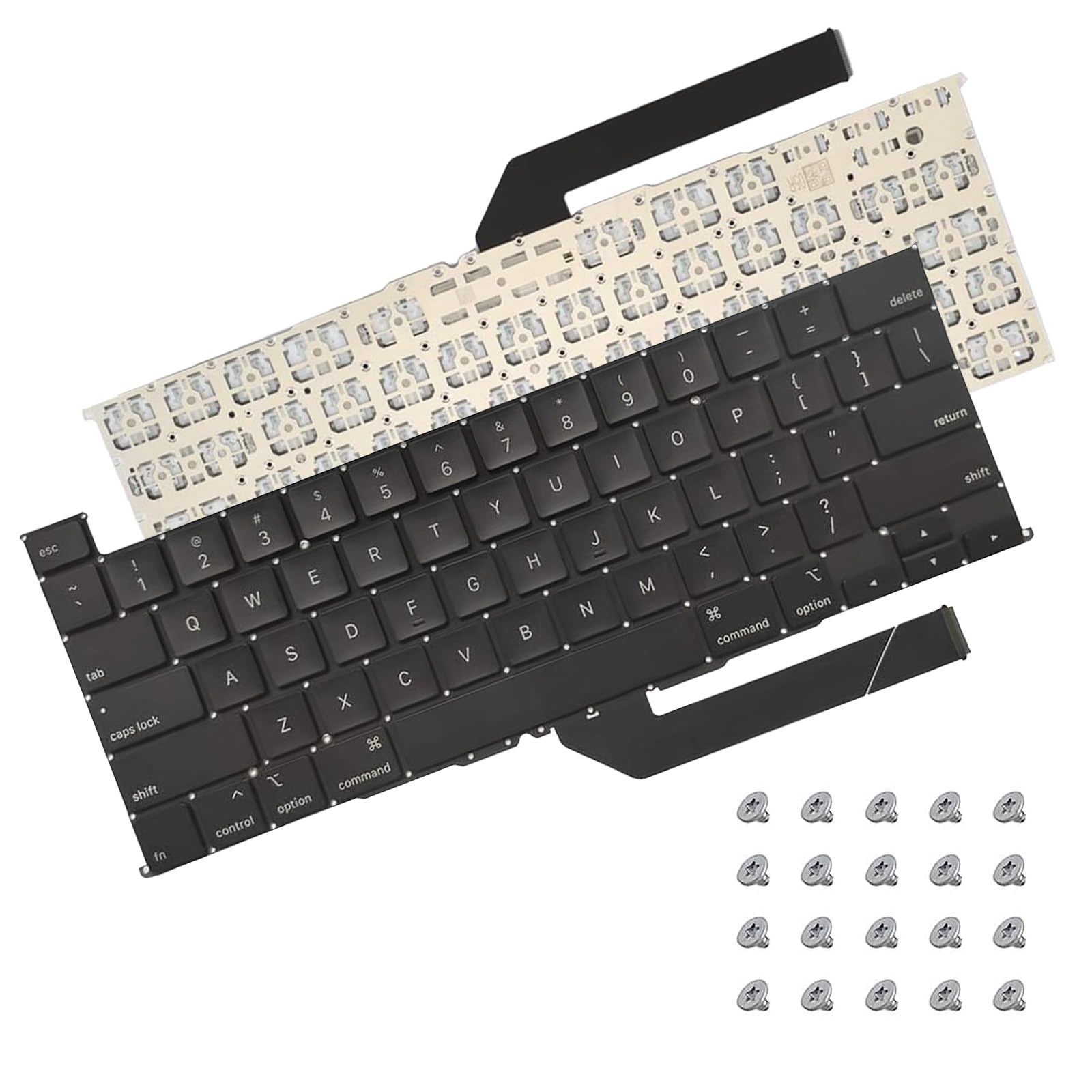 Nockchawon US Keyboard with Flex Cable + Screw Kit Replacement for MacBook Pro 16" A2141 Late 2019