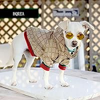 Vista 3 de Sudadera con capucha para perro Ropa de lujo para perros Chaqueta de invierno para cachorros Abrigo clásico de diseñador para mascotas Francés