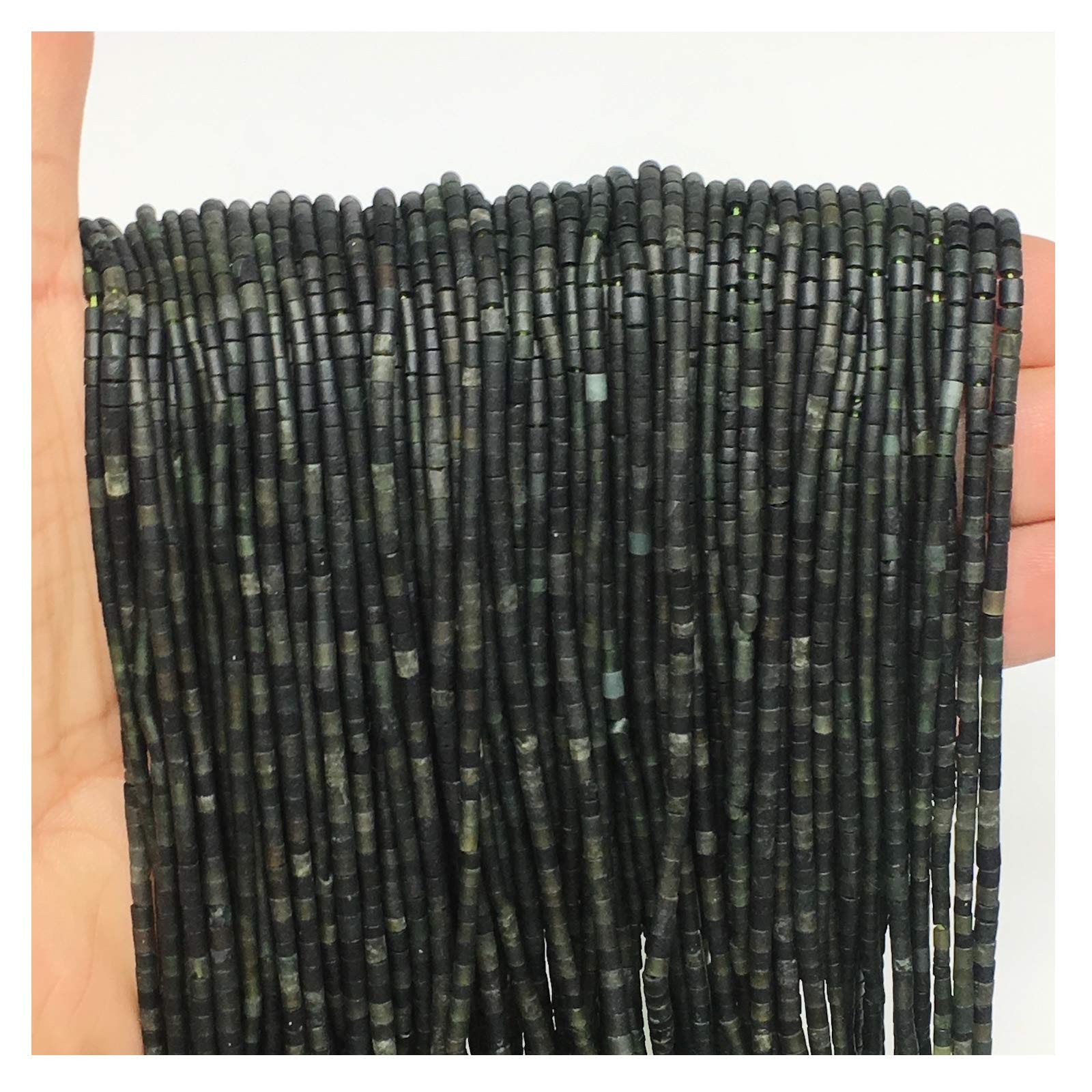 1 Strand,1mm-2mm,Tiny Small Size Natural Serpentine Beads Tube @Afghansitan 14", B13142