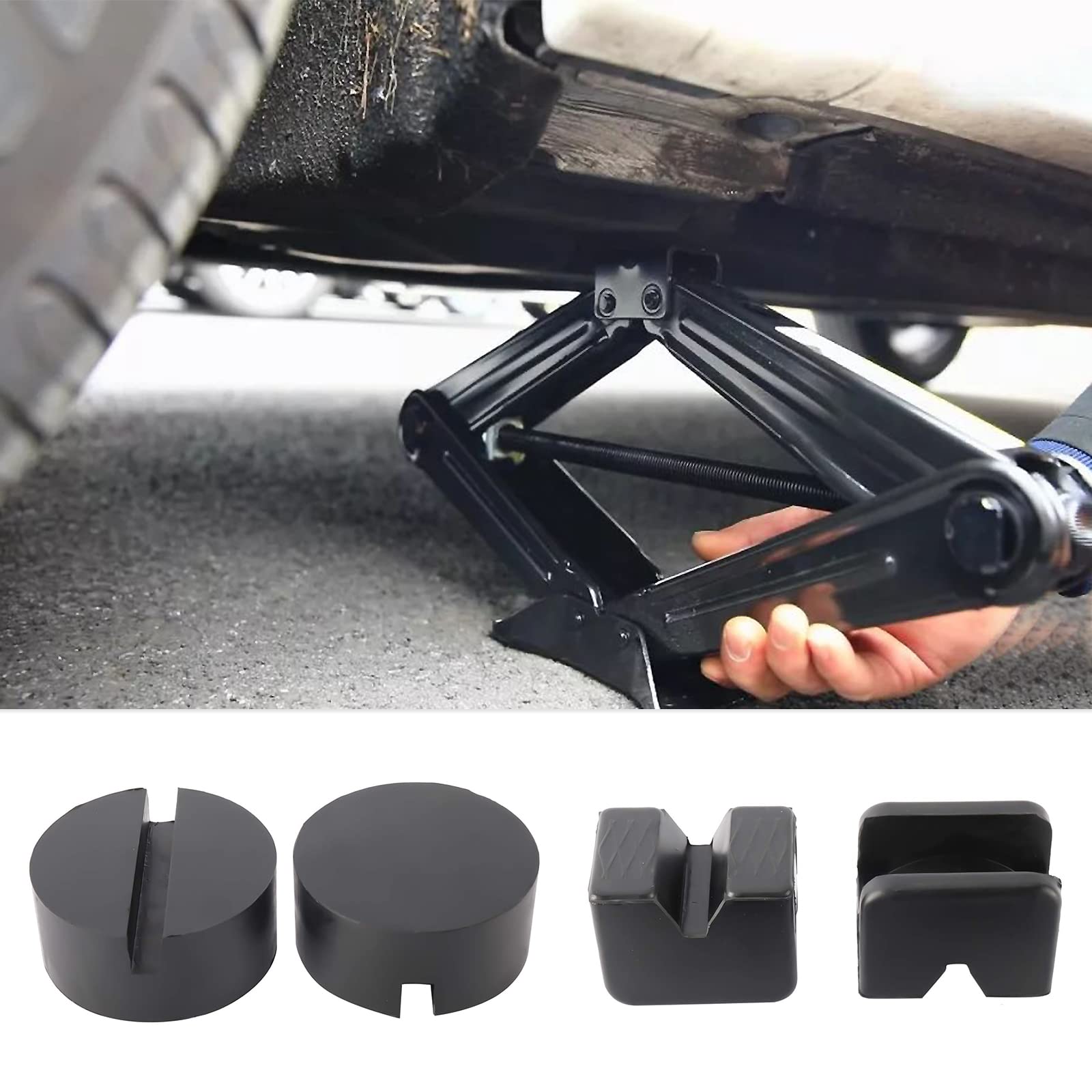 Lot De 2 Patins De Cric Universels En Caoutchouc Pour Rail De Châssis