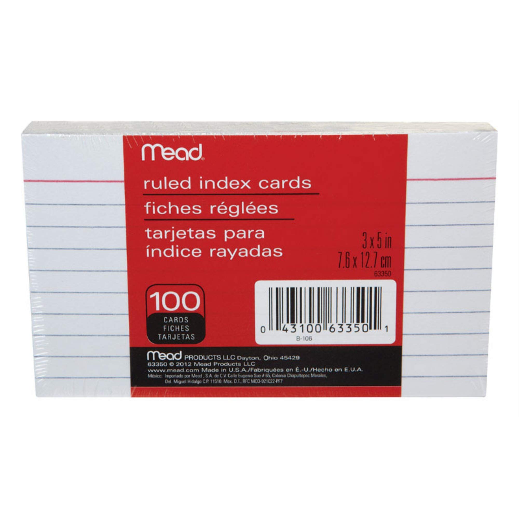 Fiches bristol 3x5 pouces par 100 pour organisation quotidienne