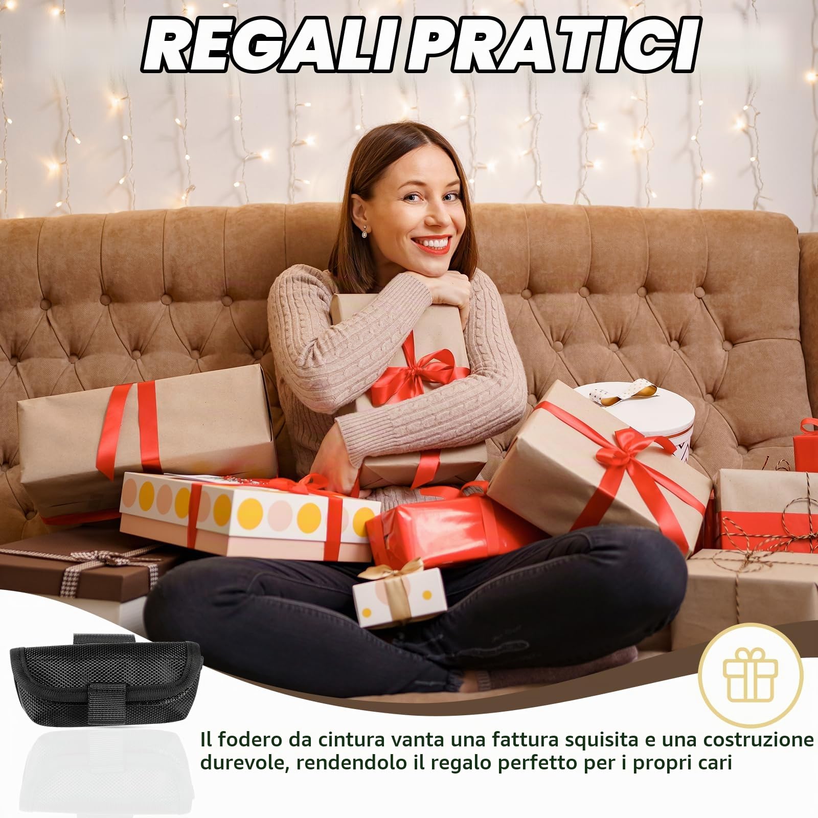 Borsa Coltelli,Borsa Porta Coltelli,Coltello Pieghevole Compatto Con Clip da Cintura, per Attività All'aria Aperta, Escursionismo, Alpinismo, Regali per Uomini