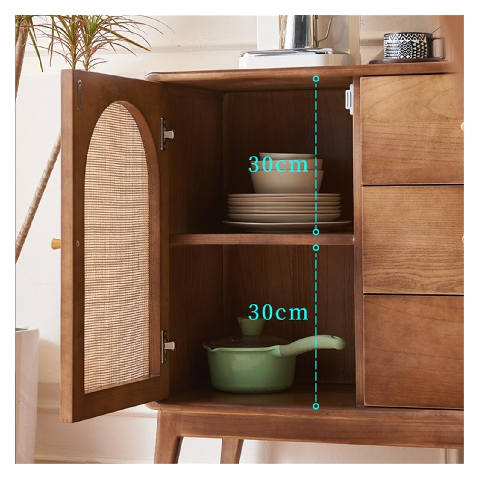 Armadio cucina Credenza in legno di rattan for la casa stoccaggio