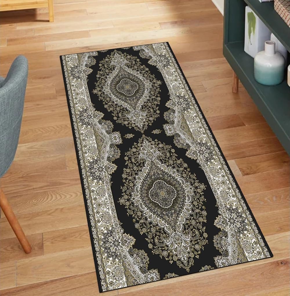 Alfombra antideslizante larga vintage de 40 x 220 cm lavable para hogar y pasillo