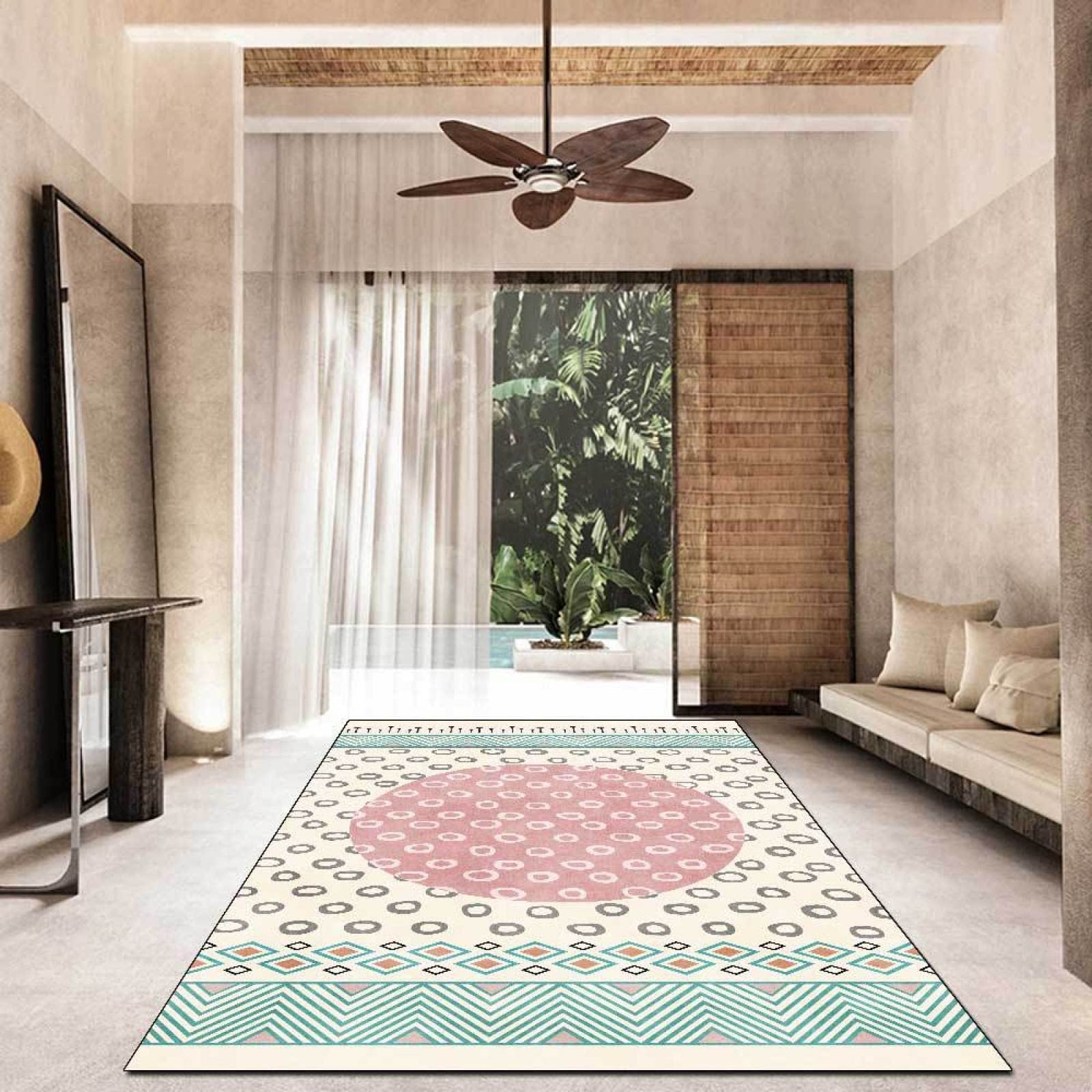 Design Tapis Tapis Rectangle Style Nordique géométrique Doux Style Ethnique,Tapis de Sol antidérapants Extra Larges pour décoration d'intérieur-200x300cm (6.6ft x 9.8ft)