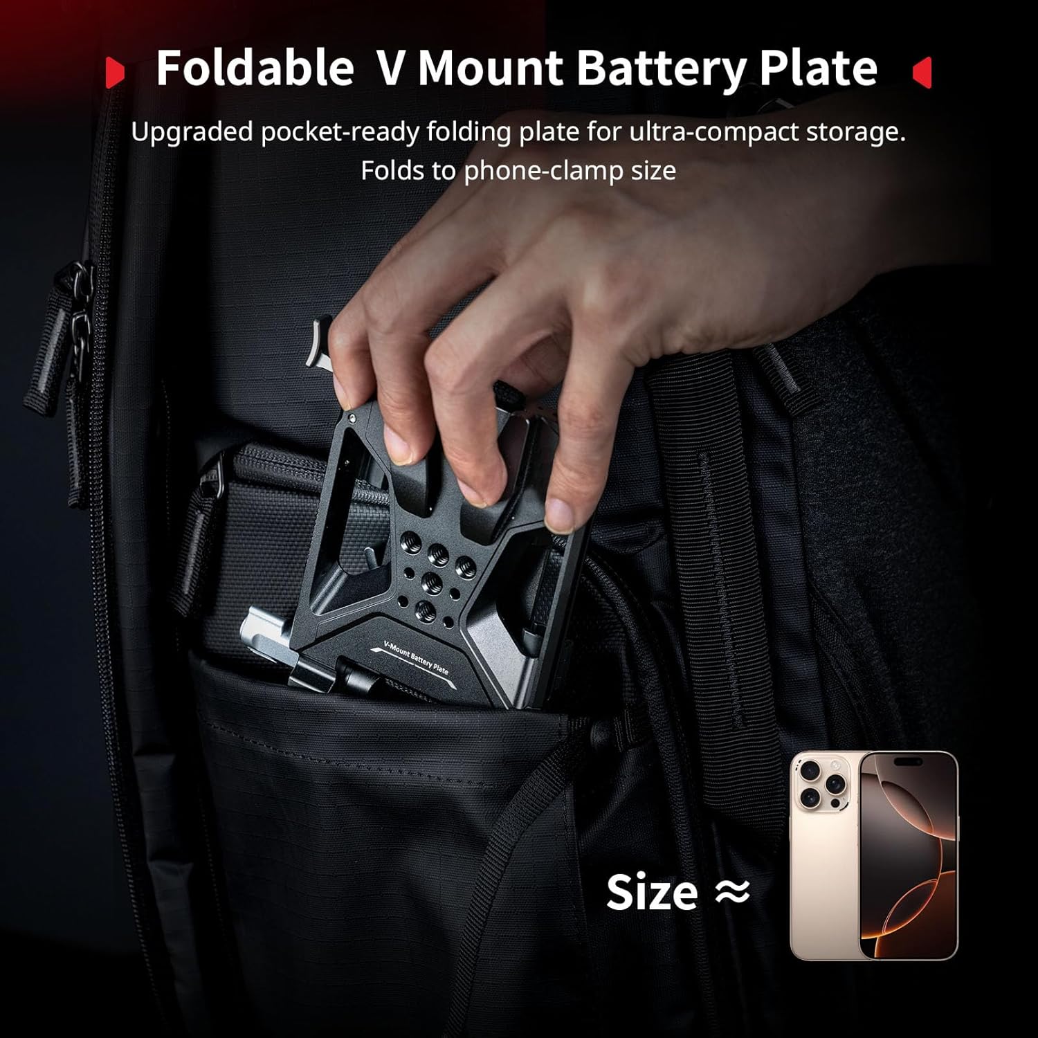 SMALLRIG Foldable V Mount Battery Plate Kit Pro, w/QR Plate for Arca, LCD Screen Protection Bracket & Cable Clips, All-in One Compact Camera Video Rig for Mirrorless/DSLR, for NEEWER V Mount Battery