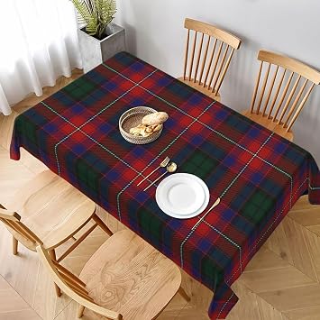مفرش طاولة مستطيل، Old Scotsman Clan Rattray Tartan Plaid مقاوم للبقع، خالي من التجاعيد، غطاء قابل للغسل لتناول الطعام والحفلات وحفلات الزفاف 60x90 بوصة